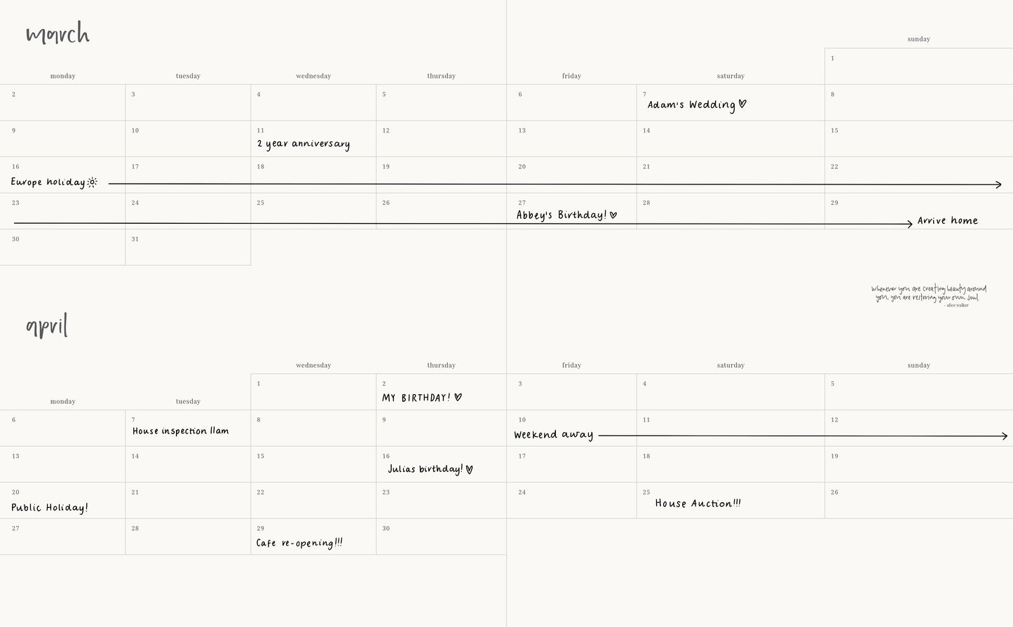 2025 Planner Grande HORIZONTAL Weekly - Liberty
