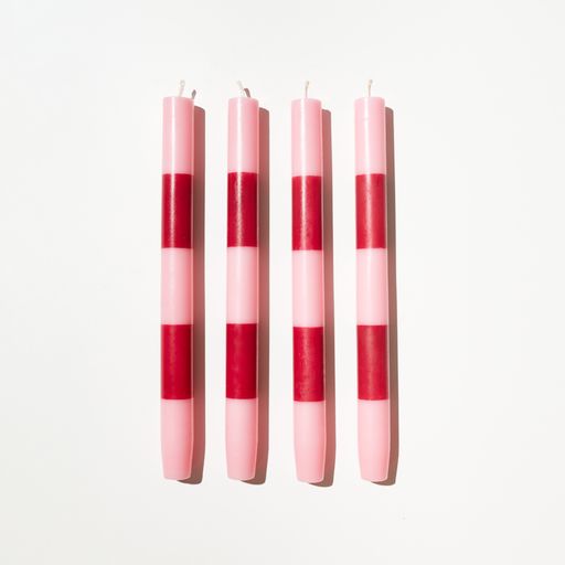 Striped Dinner Candles 4pce