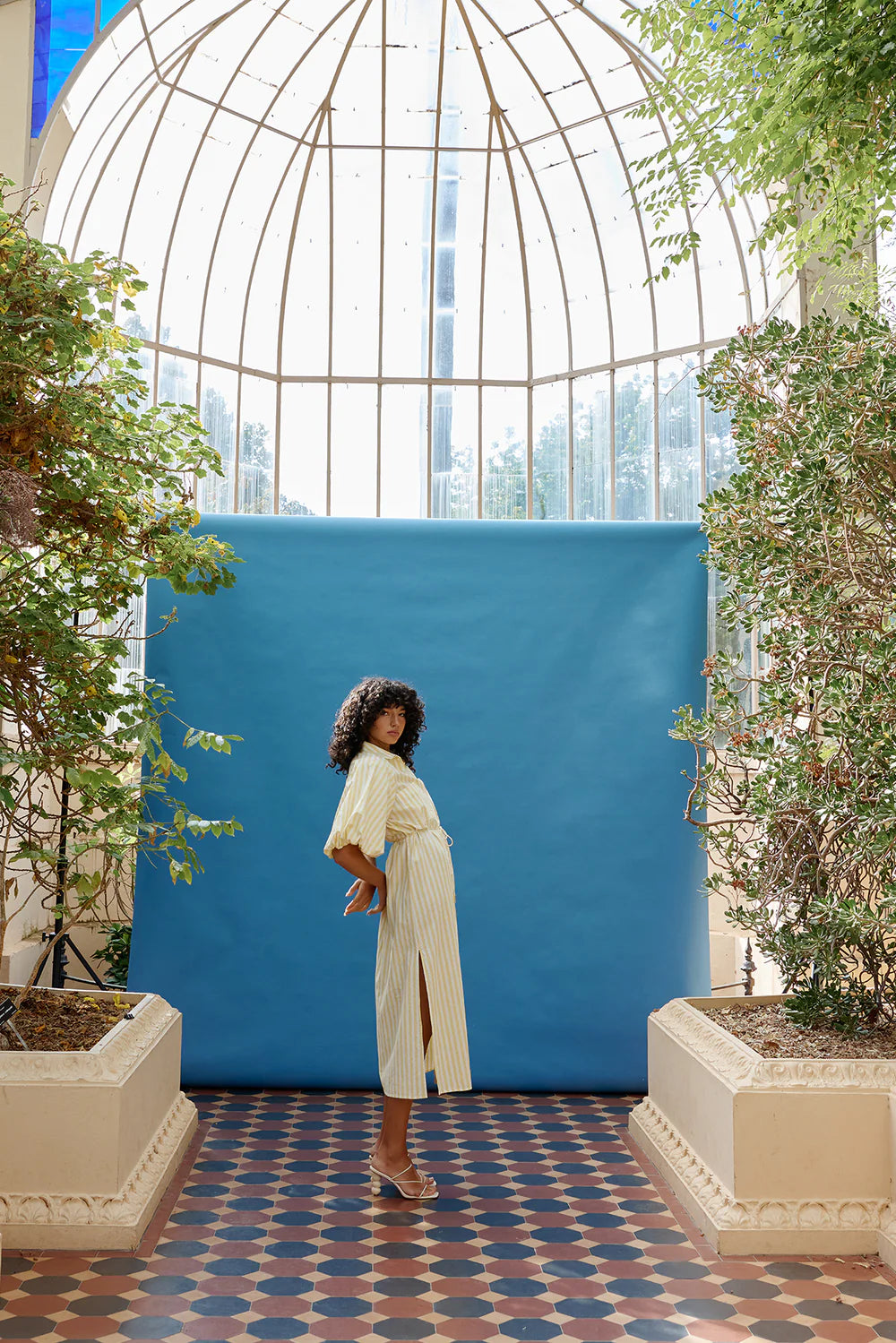 Zoya Shirt Dress Lemon Stripe