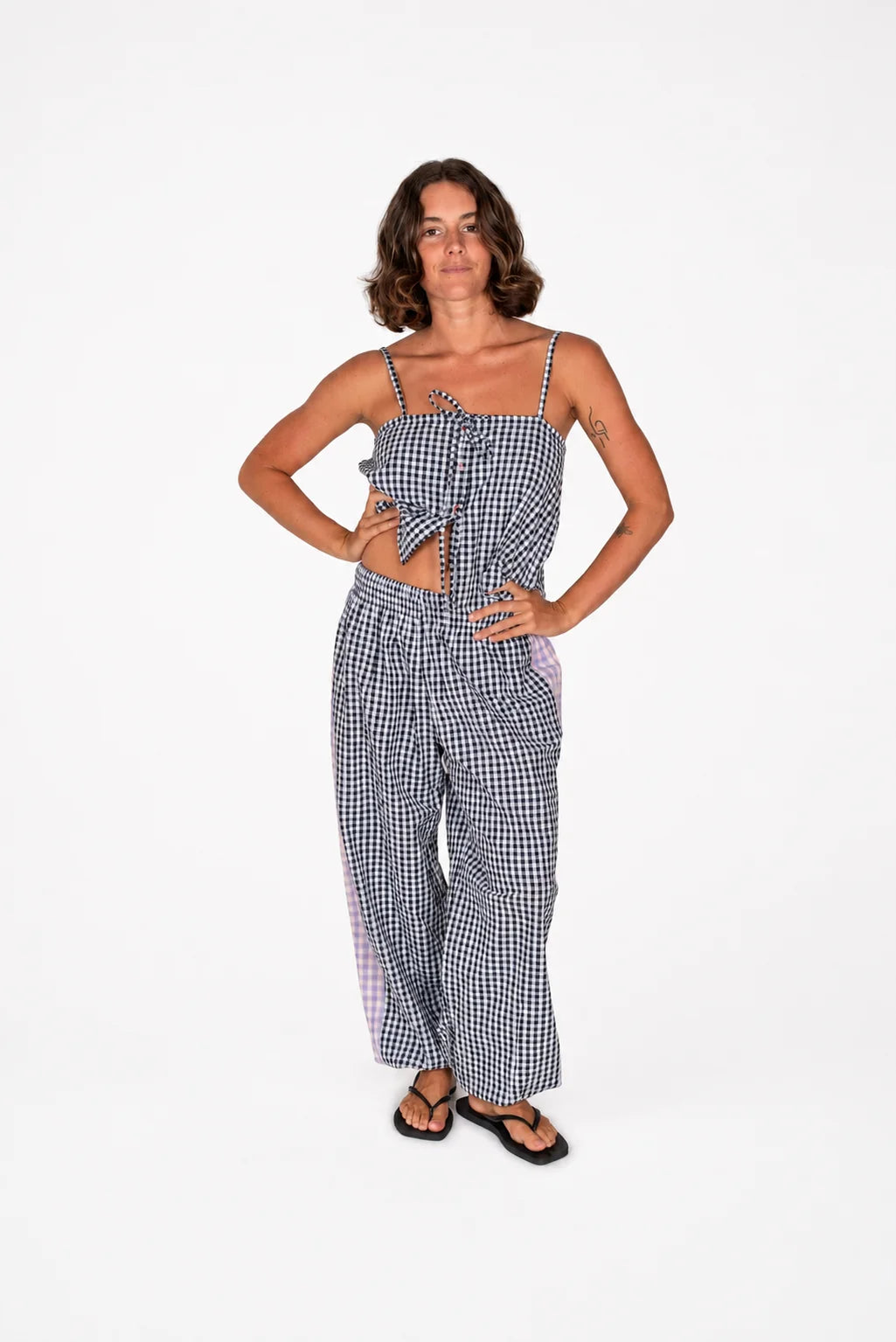 Aura Genie Pants in Black Gingham