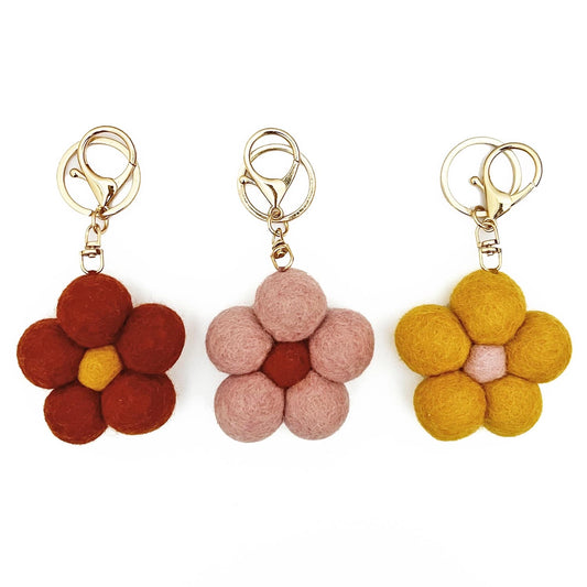 Felt Flower Key Chain