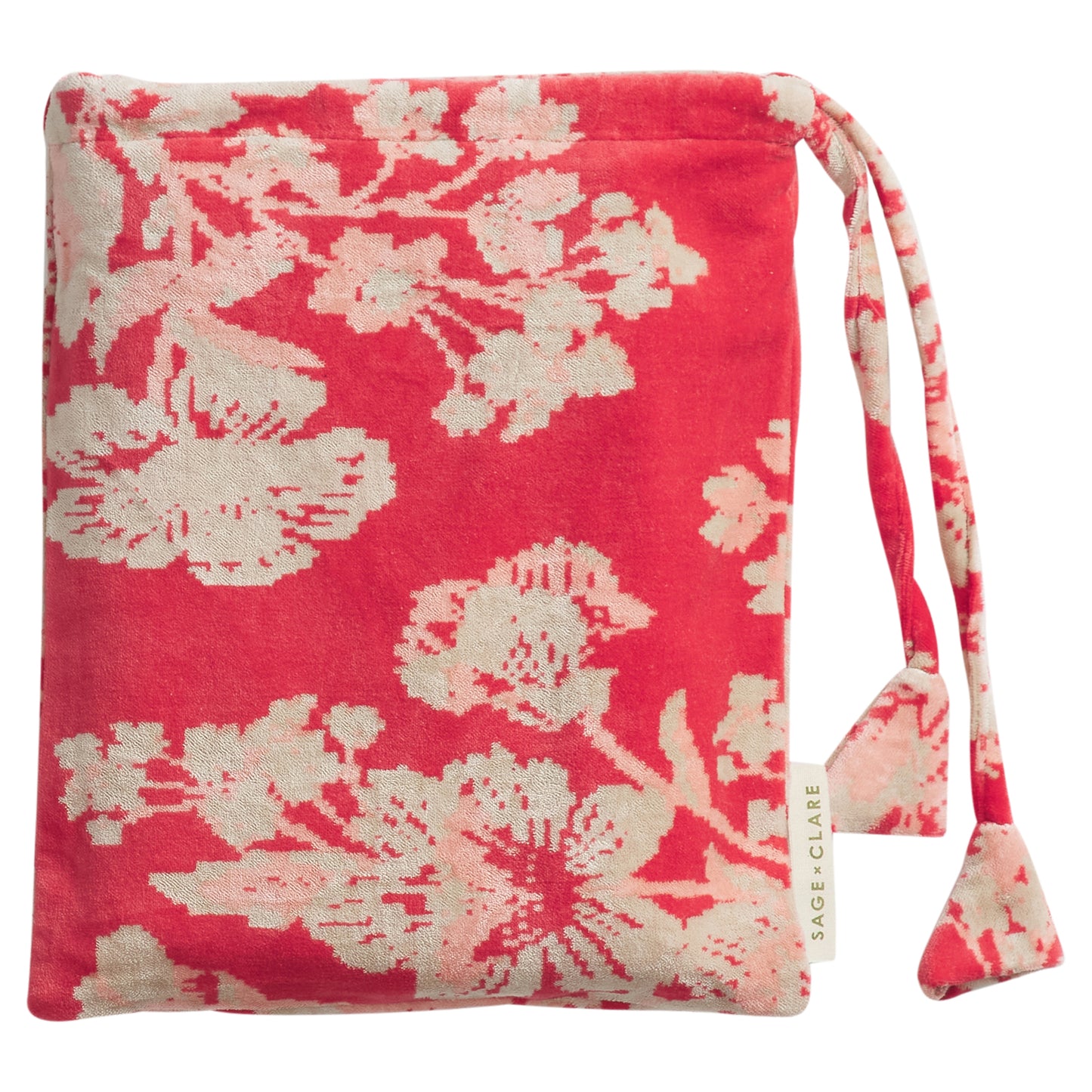 Hazel Velvet Pillowcase - Vermillion