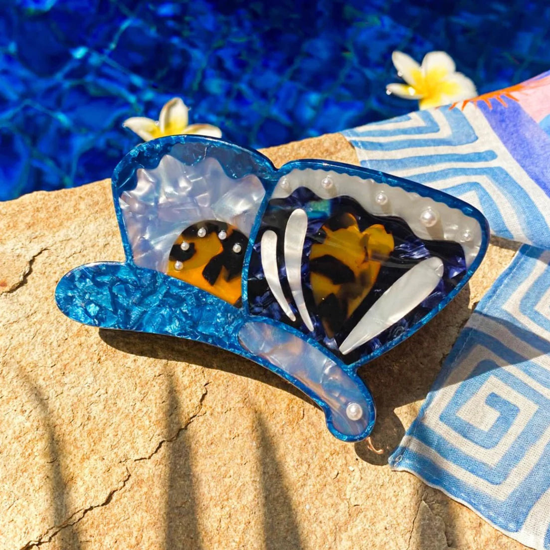 Blue Butterfly Claw Clip