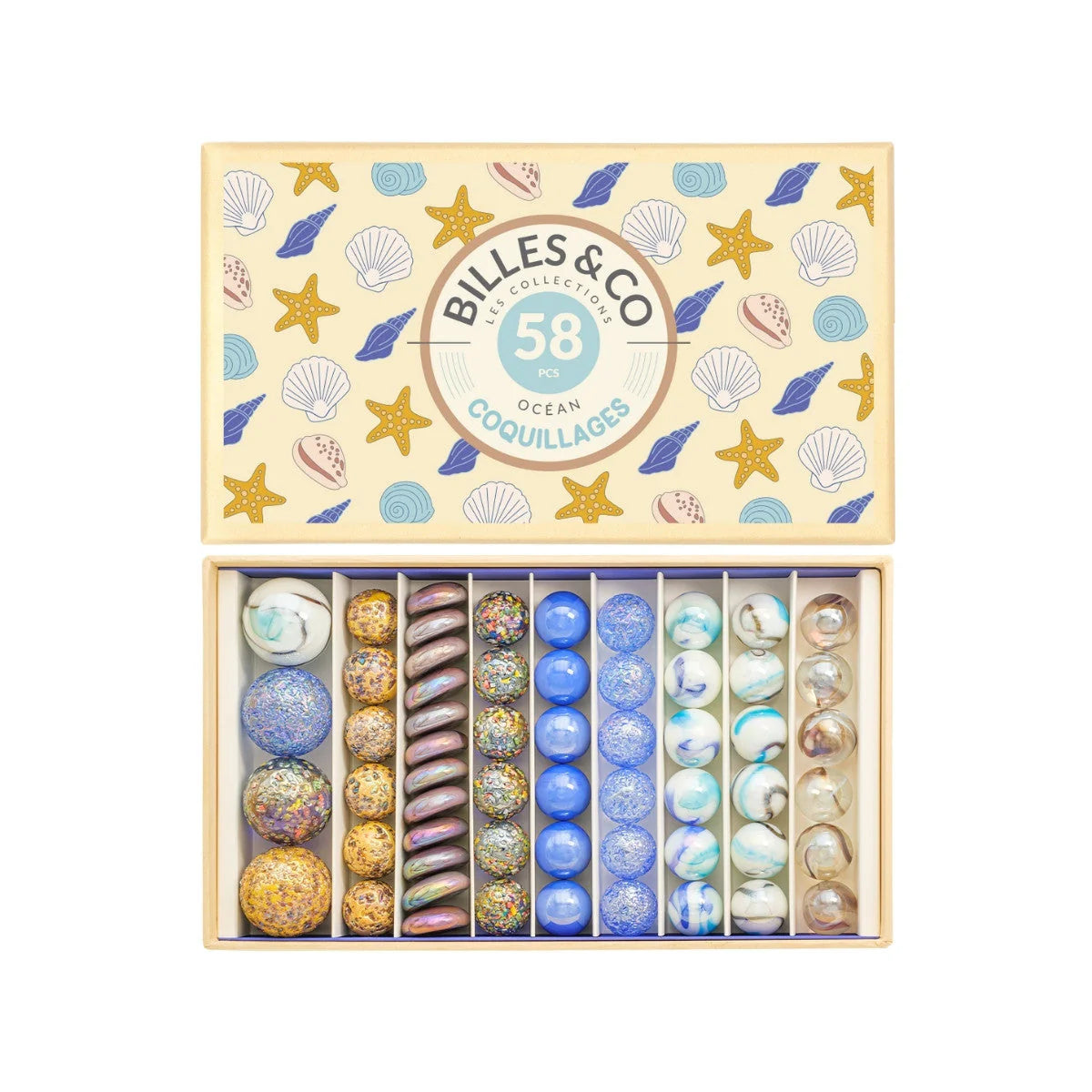 Marble Treasure Box - Seashells Large