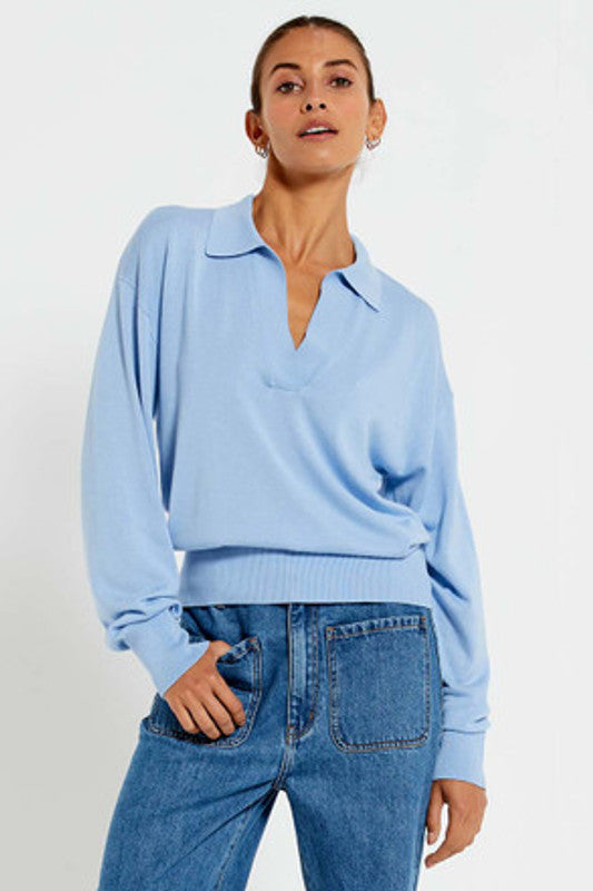 Long Sleeve Polo Blue