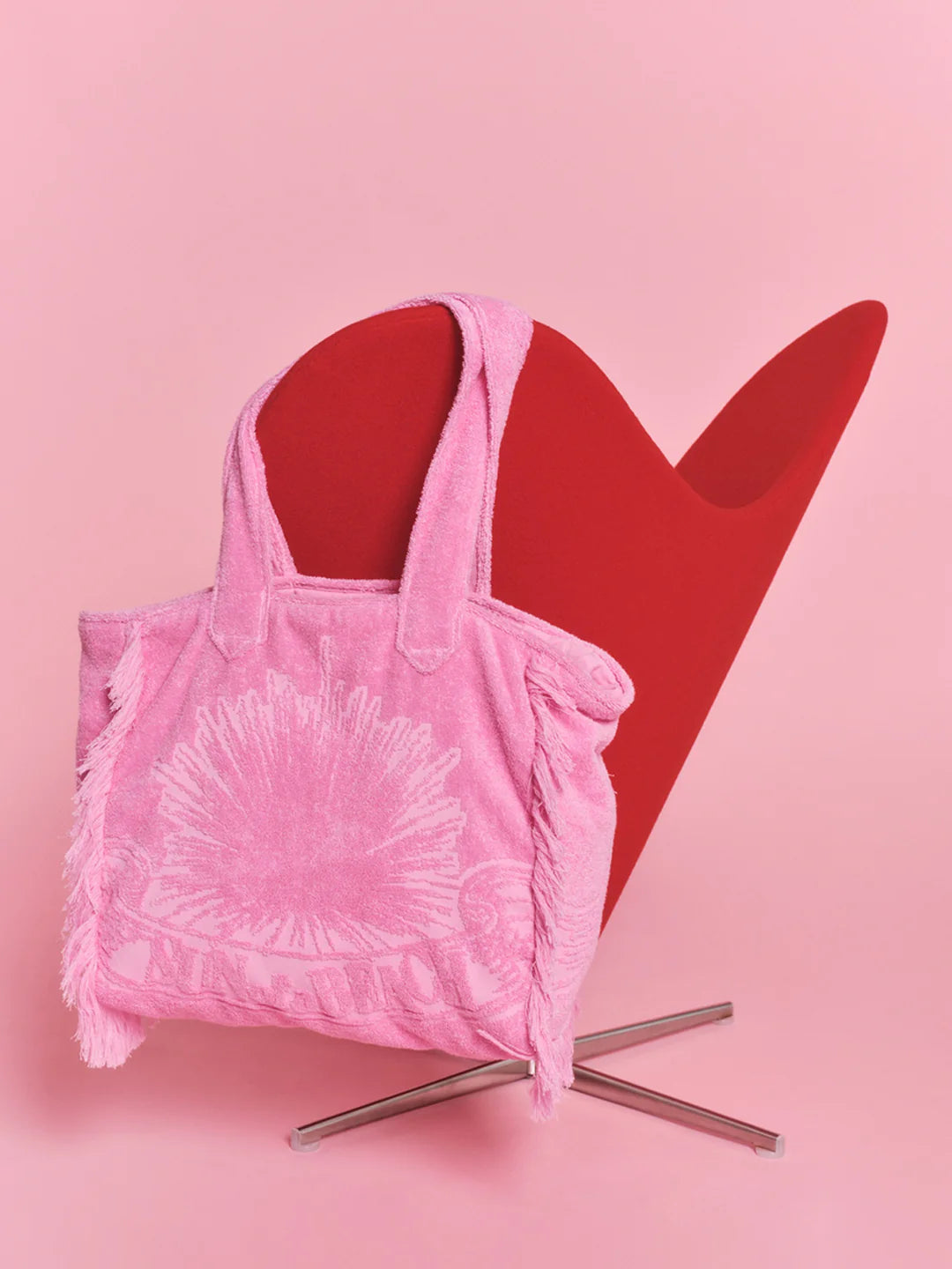 Terry Tote Beach Bag ~ Bubblegum