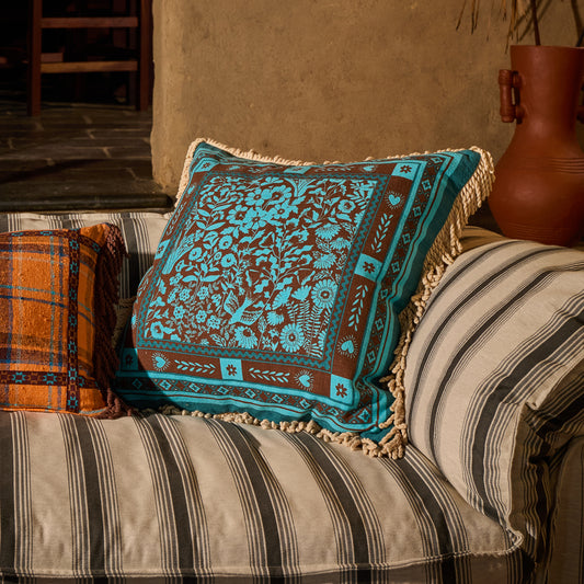 Odessa Reversible Cushion - Turquoise