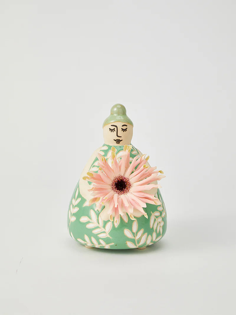 Nonna Green Floral Vase
