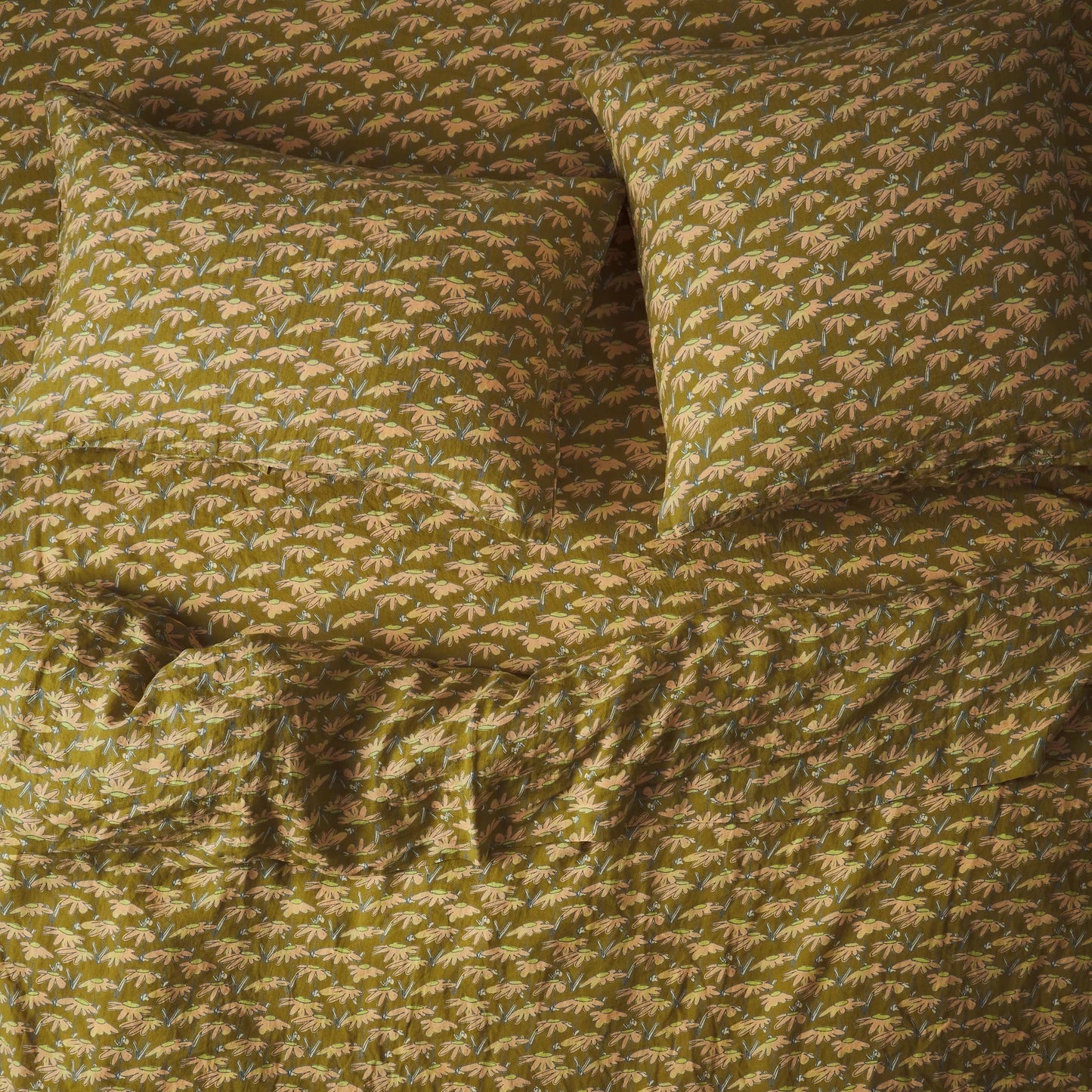 Hayle Linen Quilt Cover - Olive