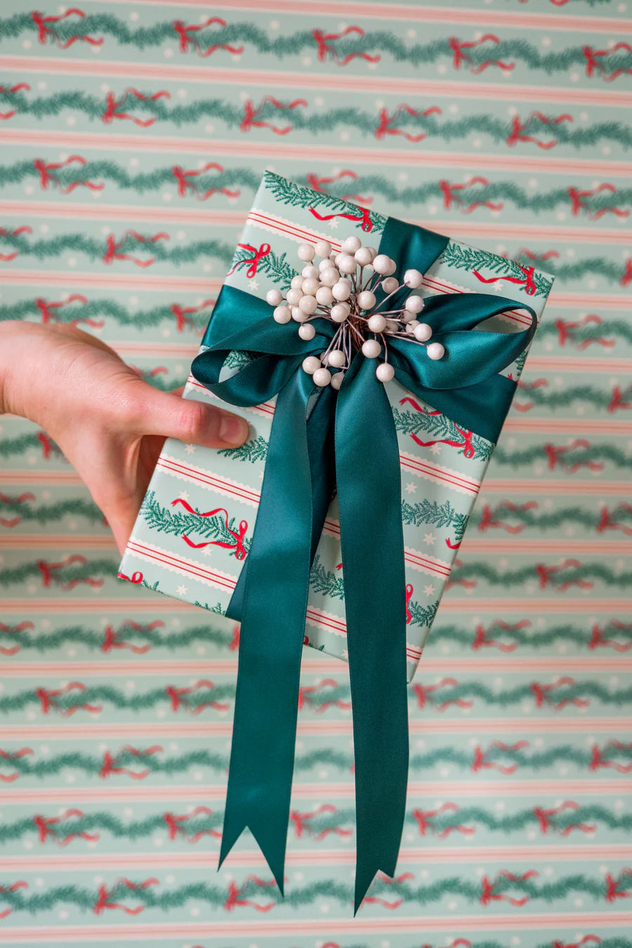 Christmas Garland Wrapping Paper Roll