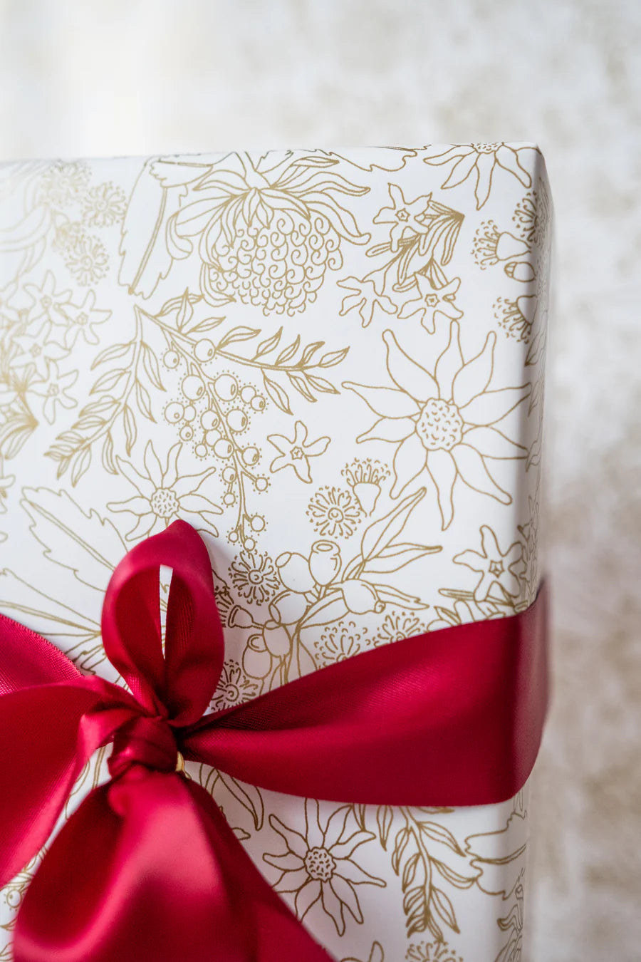 'Golden Native Floral' Wrapping Paper Roll