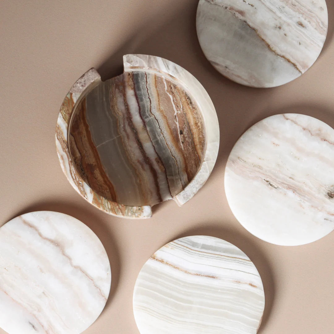 Odite Coasters (Set Of 4) Multi Travertine