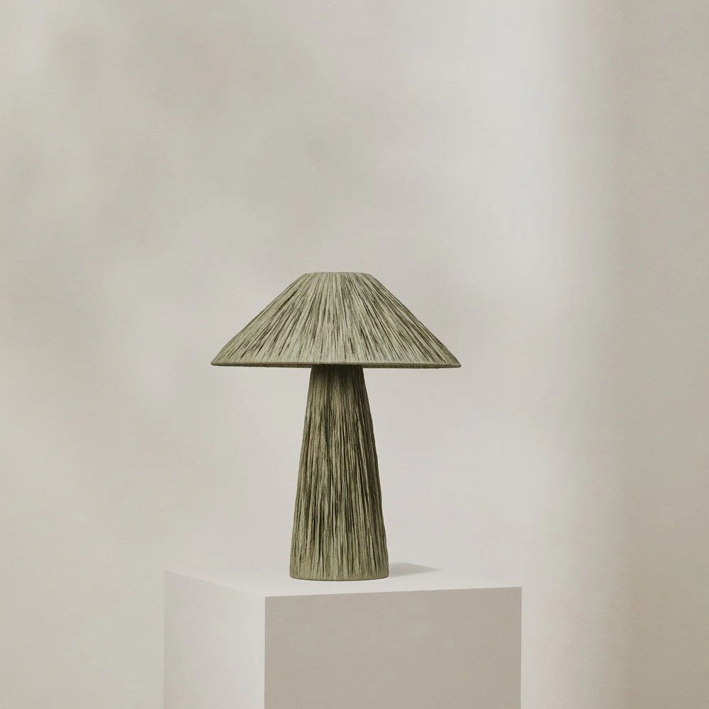 Ourea Raffia Table Lamp Green