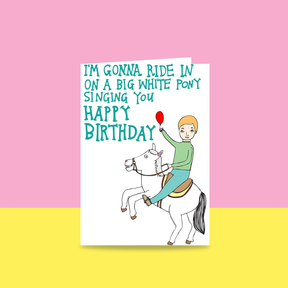 Big White Pony Card