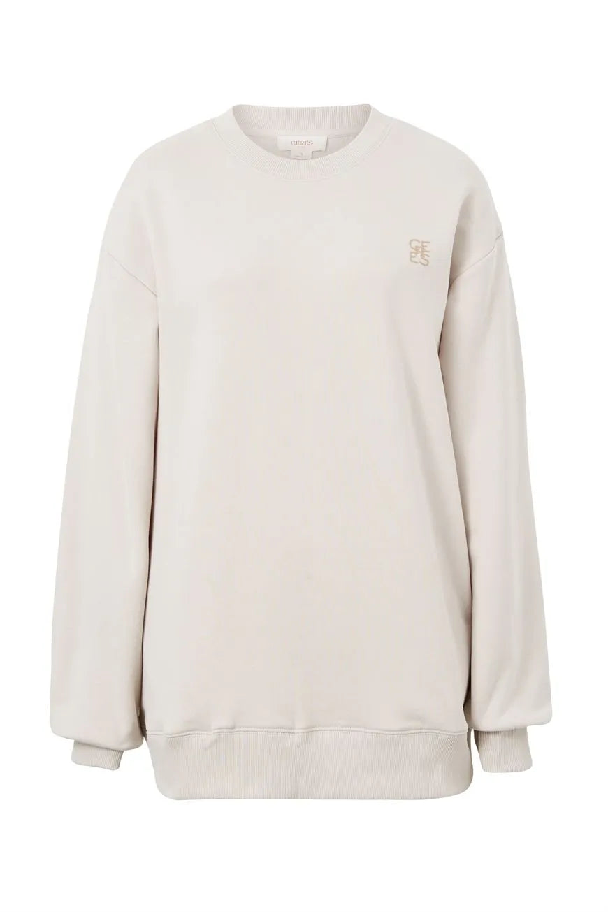 Oversized Slouchy Crew Almond
