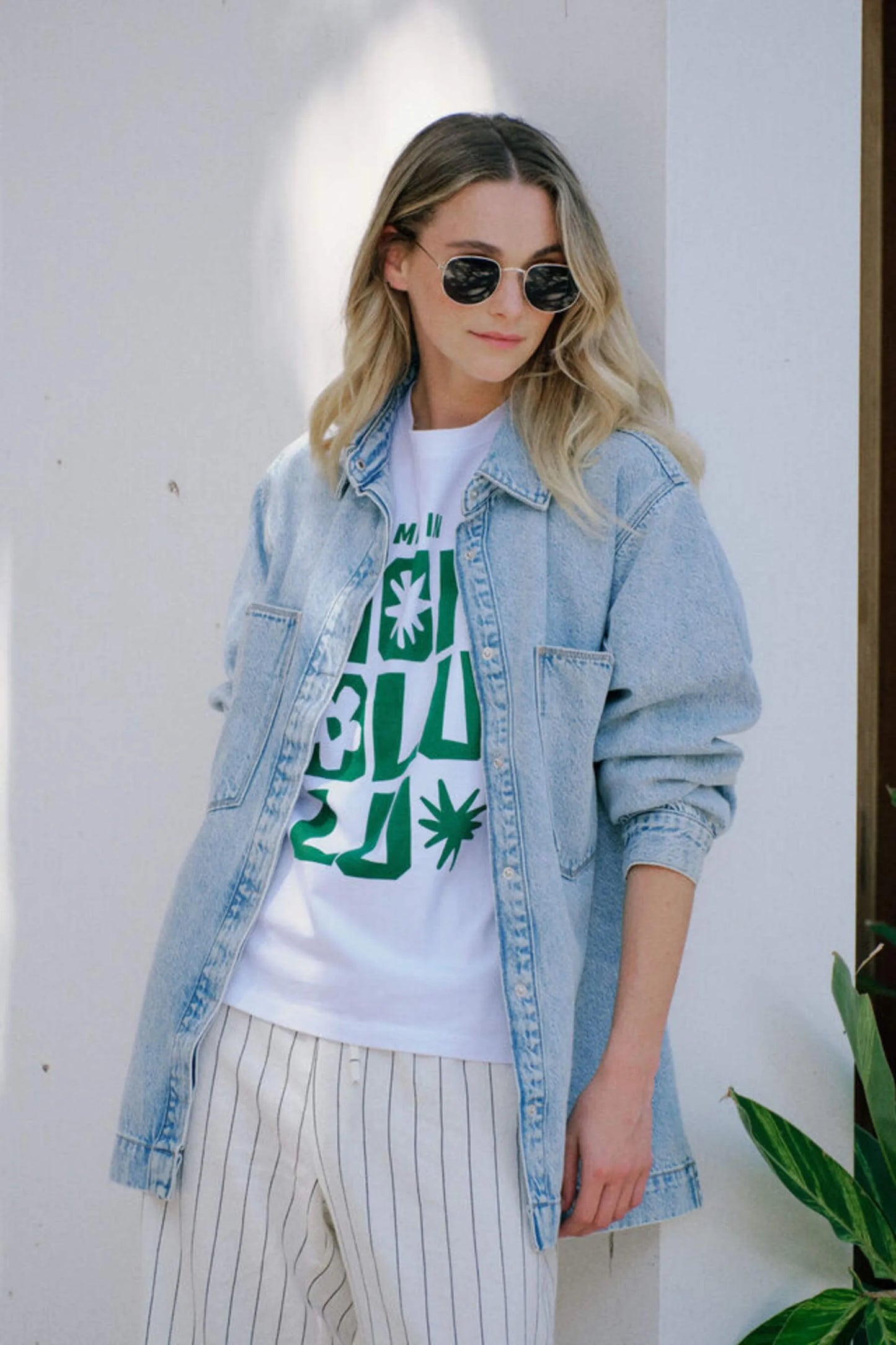 Longline Denim Shacket Vintage Blue