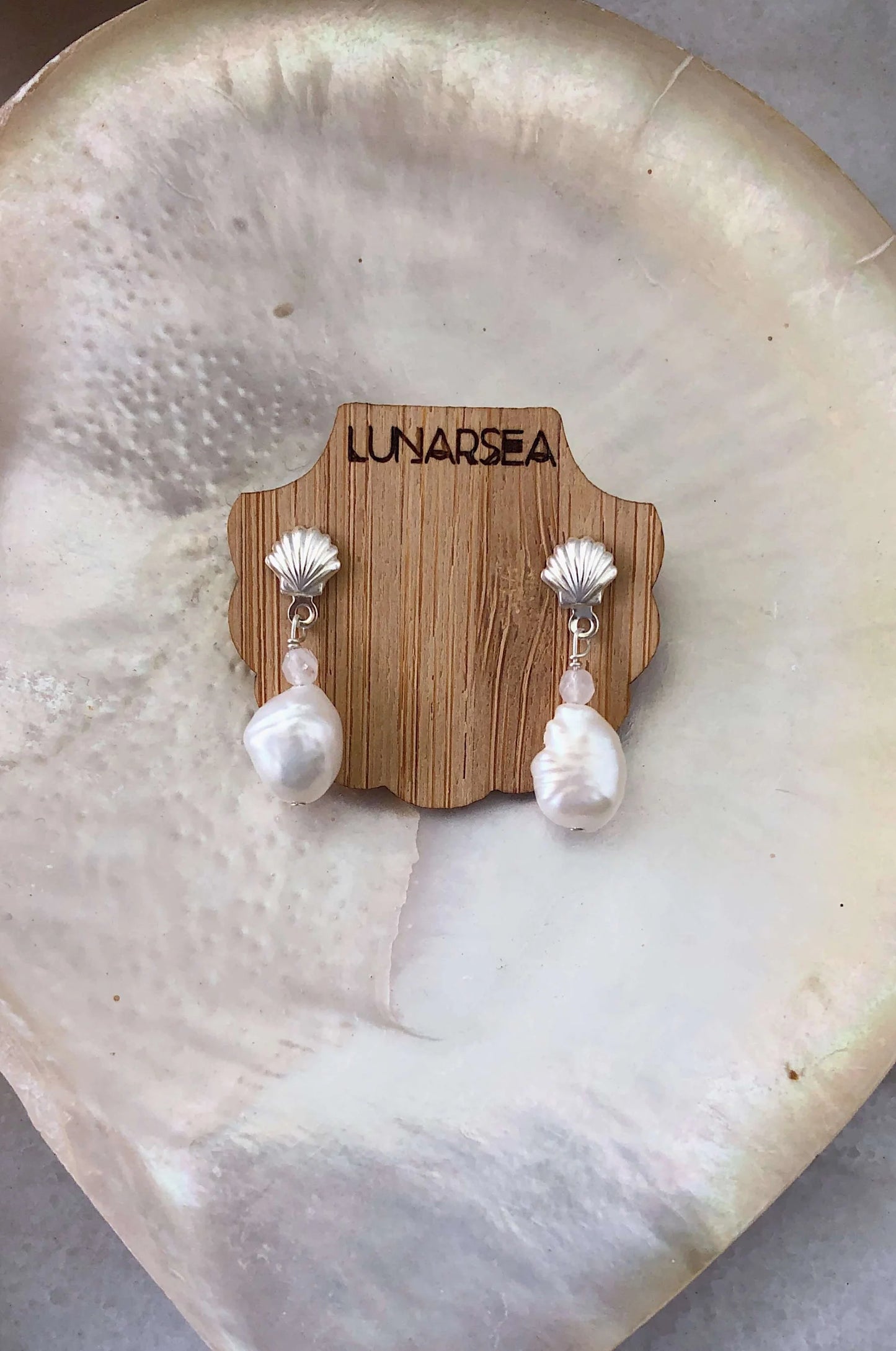 Sterling Silver Shell and Pearl Studs