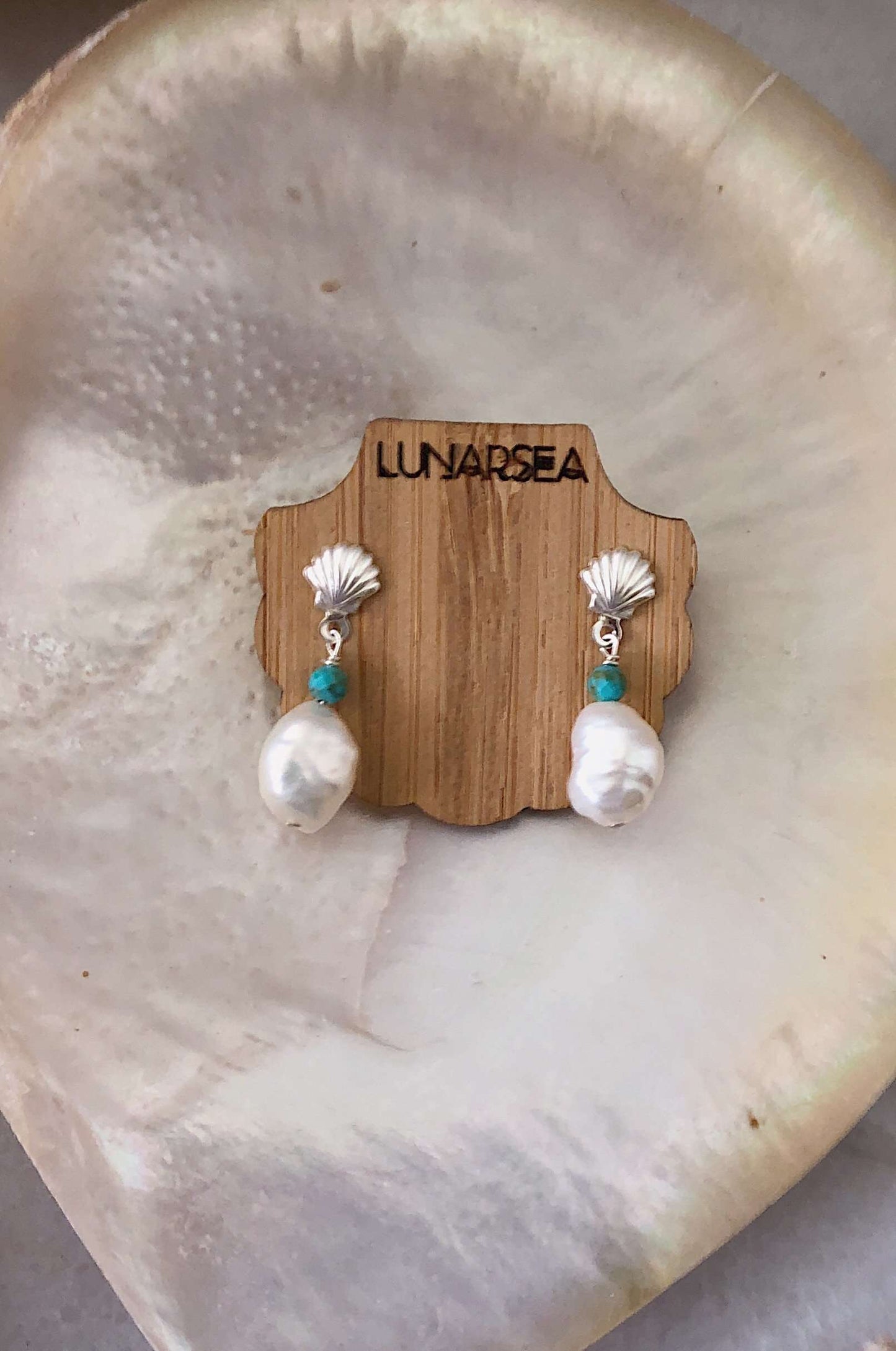 Sterling Silver Shell and Pearl Studs