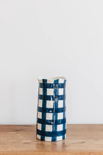 Large Gingham Vase