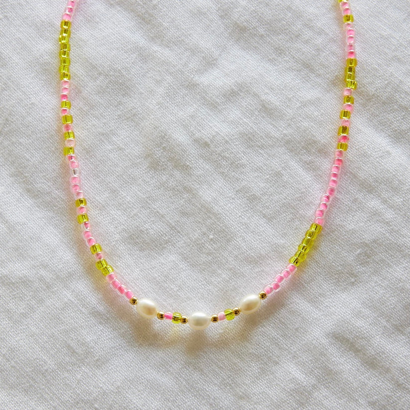 Pink Skies Beaded Necklace