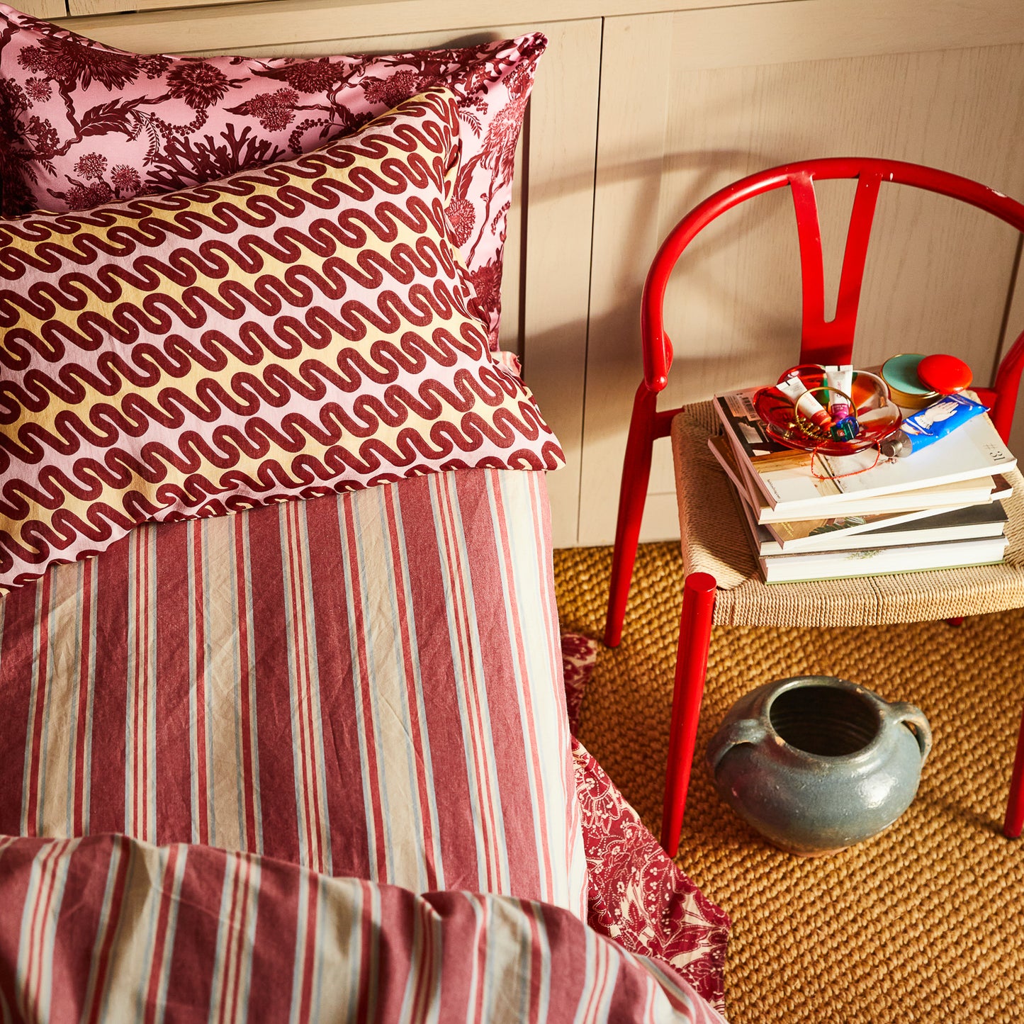 Selene Cotton Sheets - Crimson Fitted