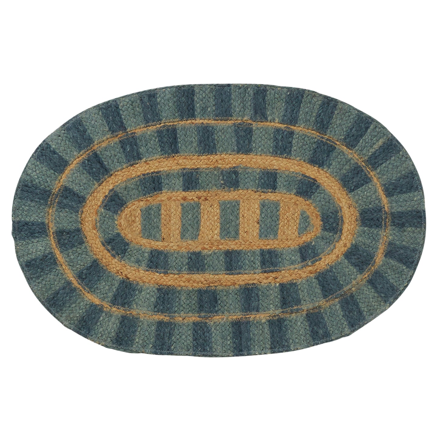 Fernanda Jute Mat - Cerulean