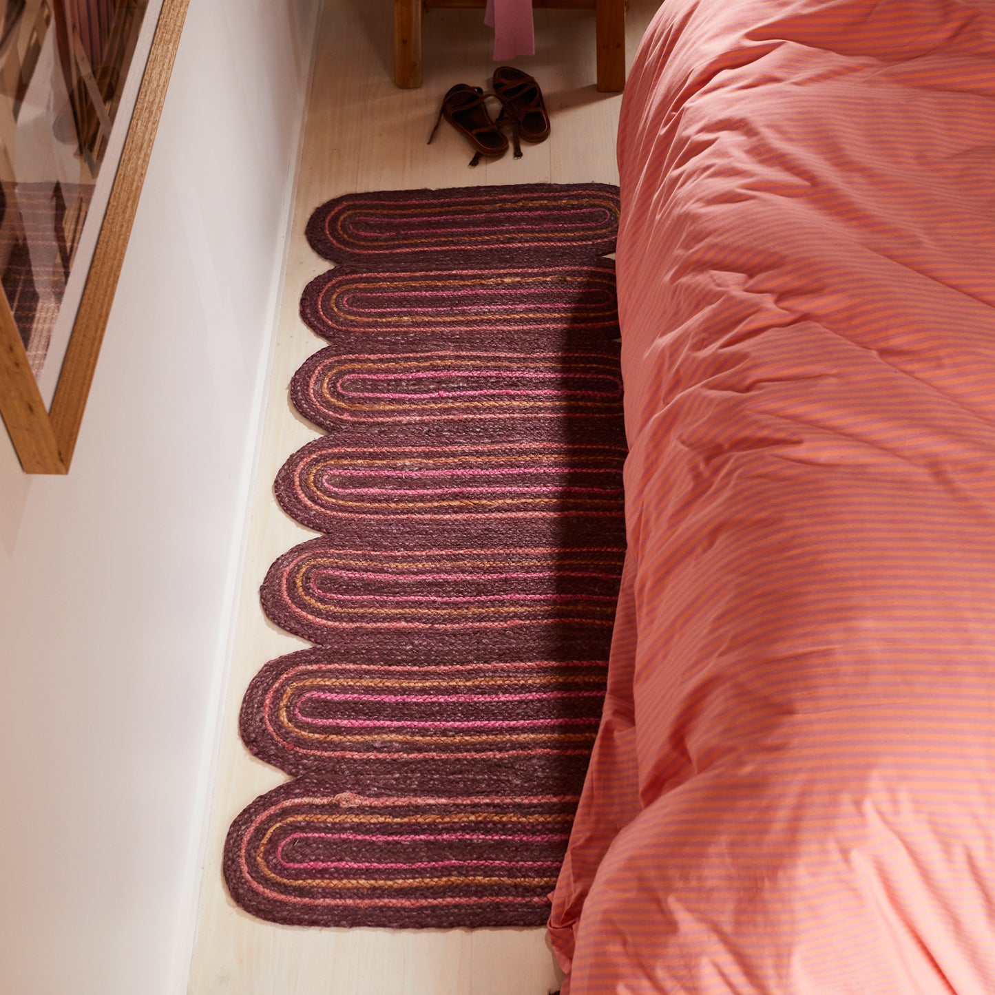 Kasi Jute Runner - Plumberry 67.5 x 156 cm