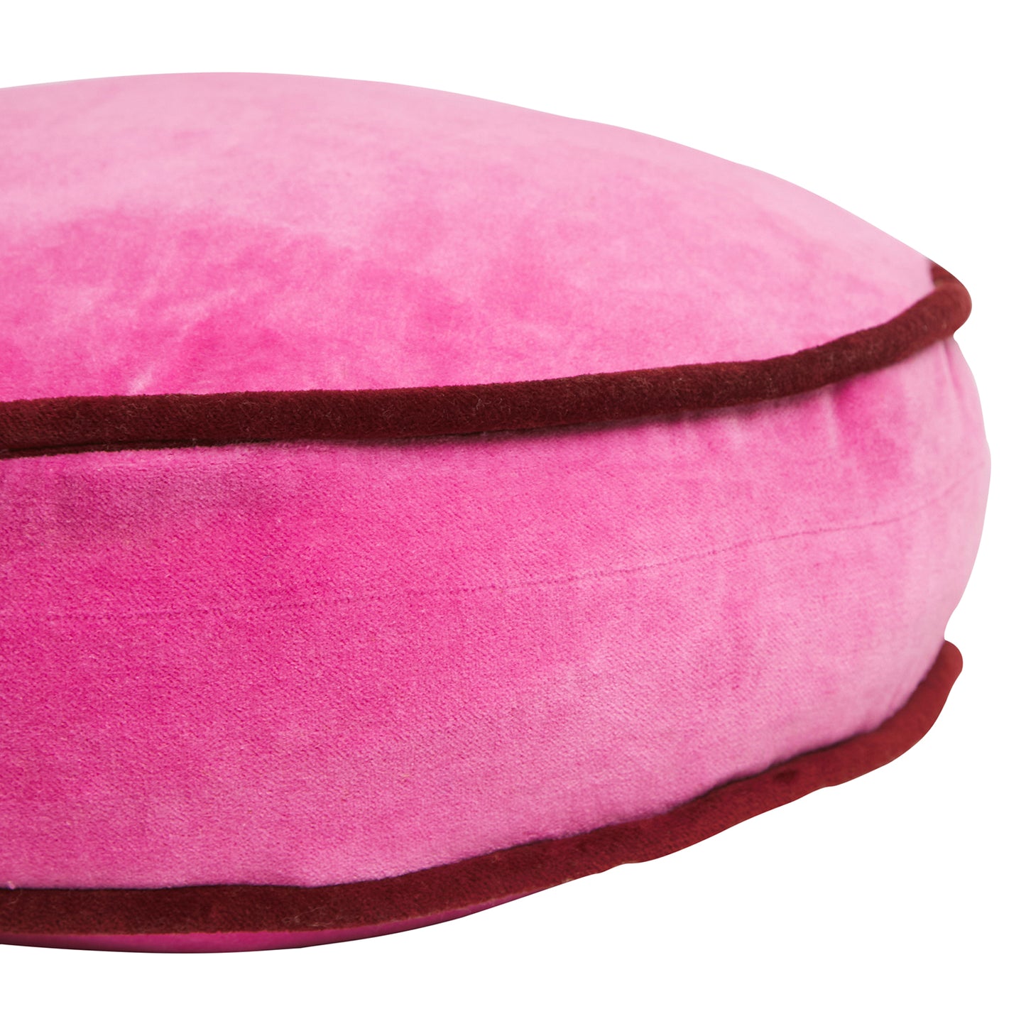 Castilo Round Velvet Cushion - Fuchsia Feather Insert