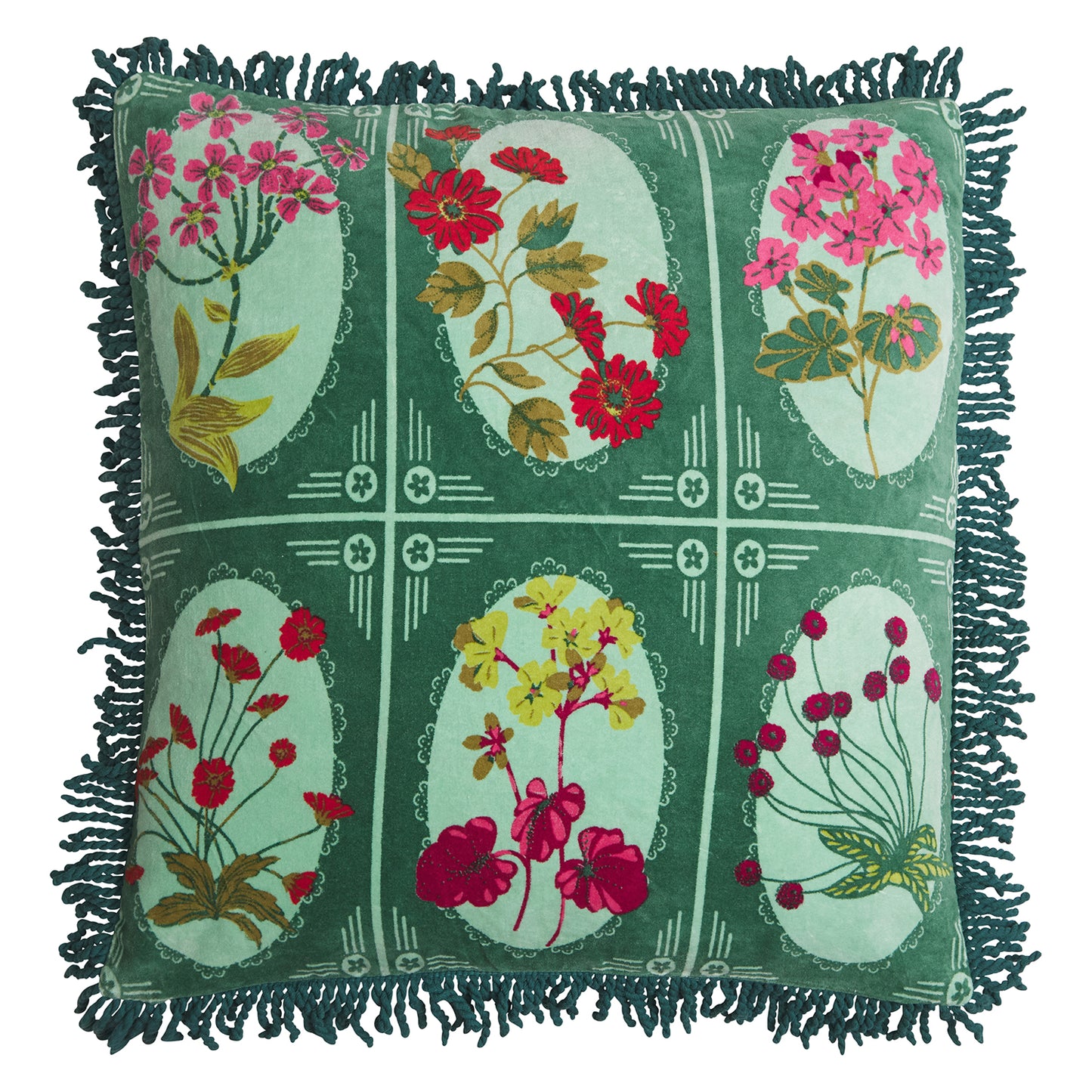 Gigi Velvet Cushion - Emerald Feather Insert