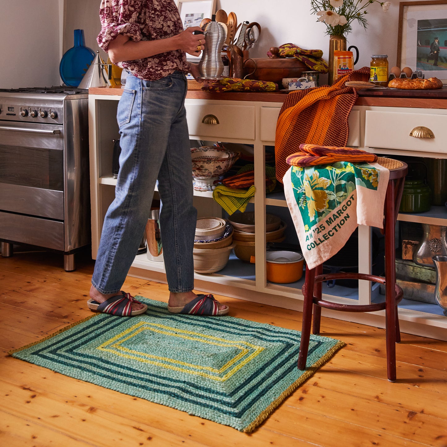 Lenore Jute Mat - Emerald