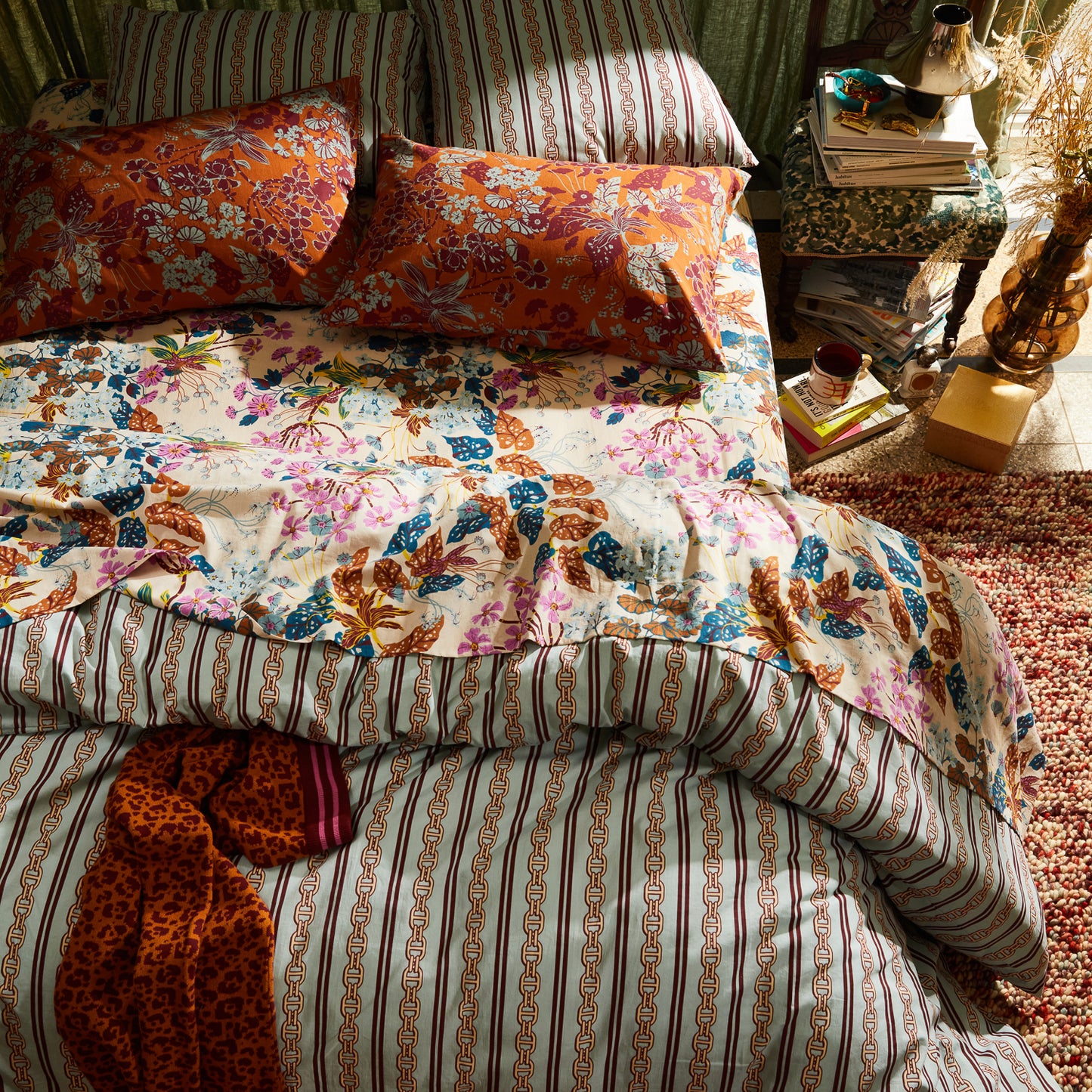 Jeanette Cotton Pillowcase Set - Copper