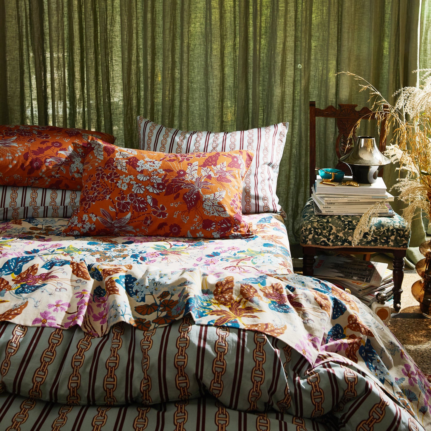 Jeanette Cotton Pillowcase Set - Copper