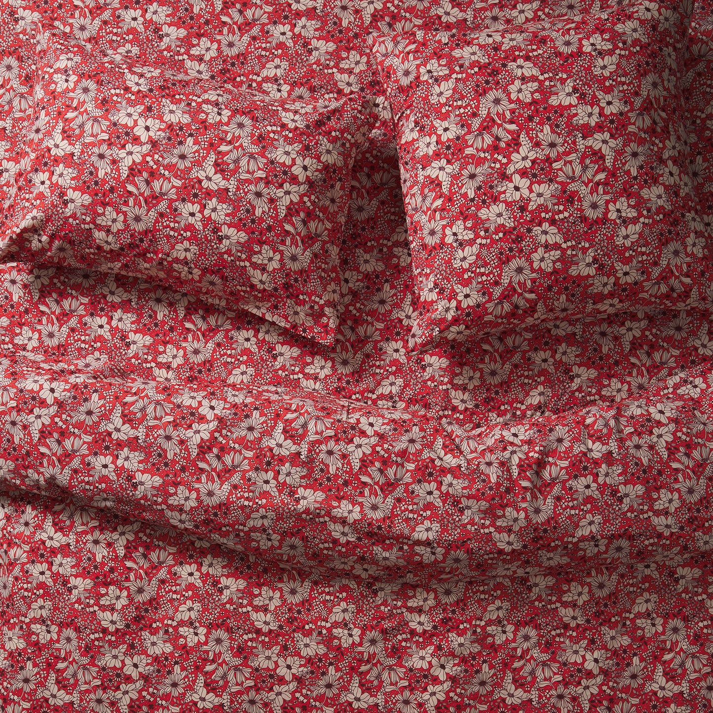Evette Cotton Quilt Cover - Scarlet