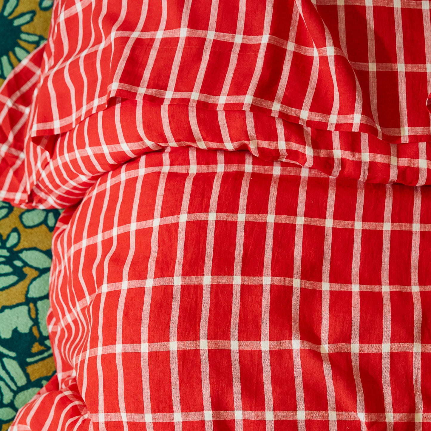 Remi Linen Quilt Cover - Scarlet