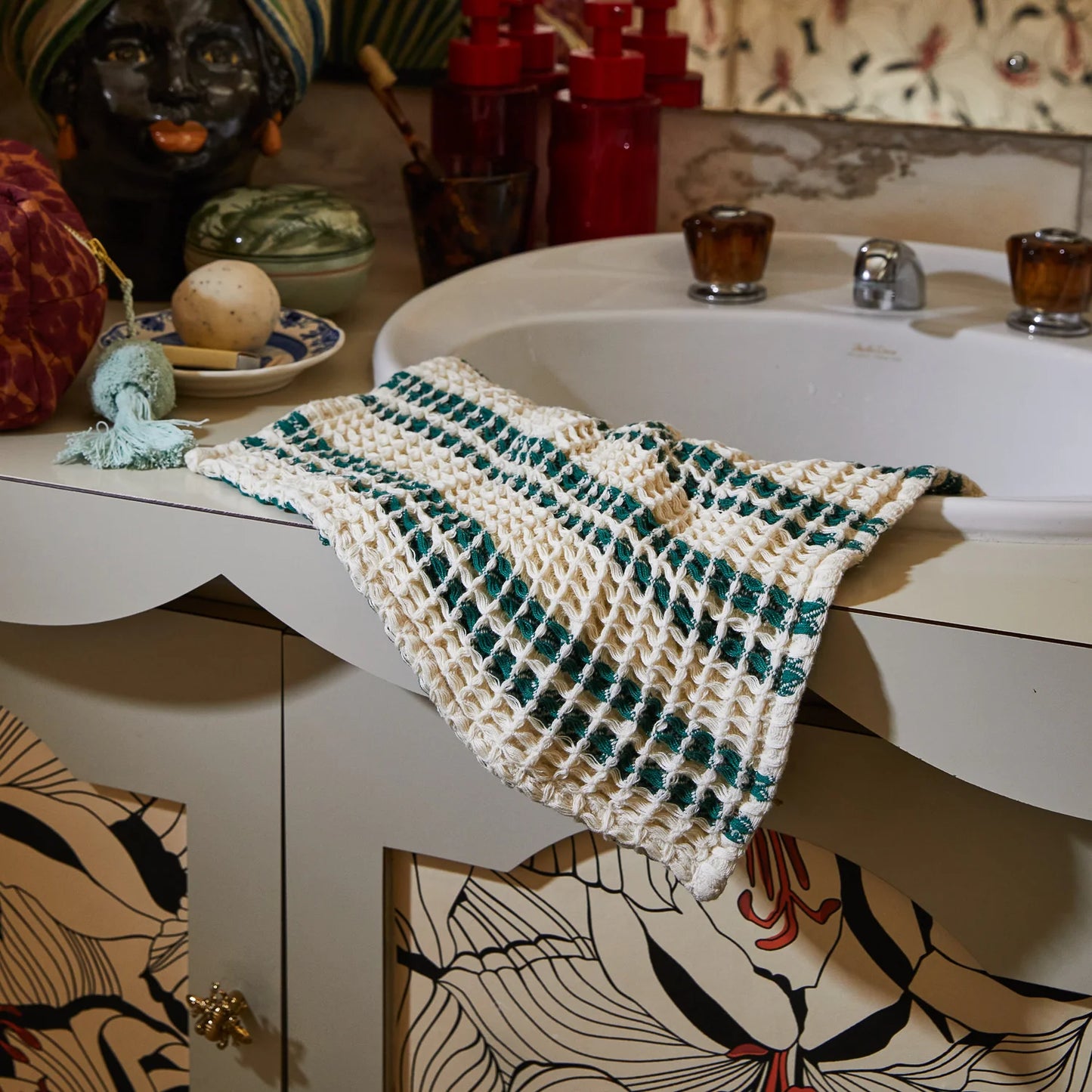 Lucien Waffle Face Washer Forest