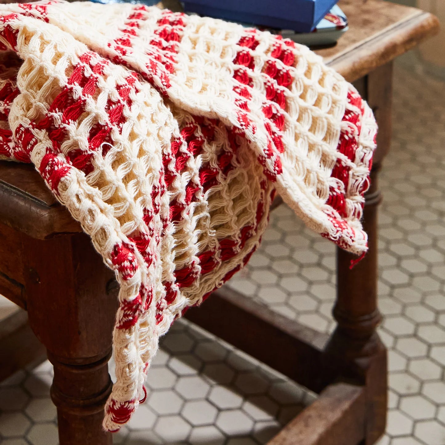 Lucien Waffle Face Washer Scarlet