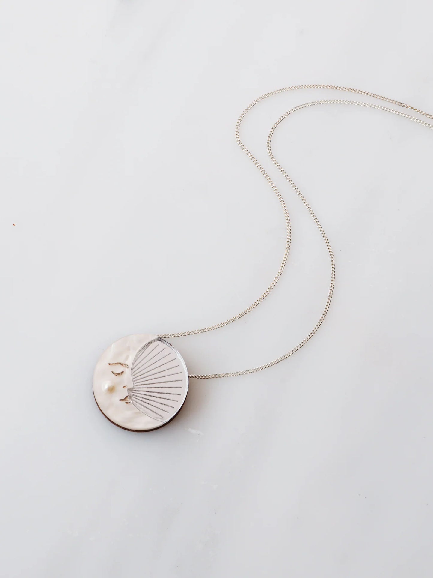 Moon Necklace - Silver