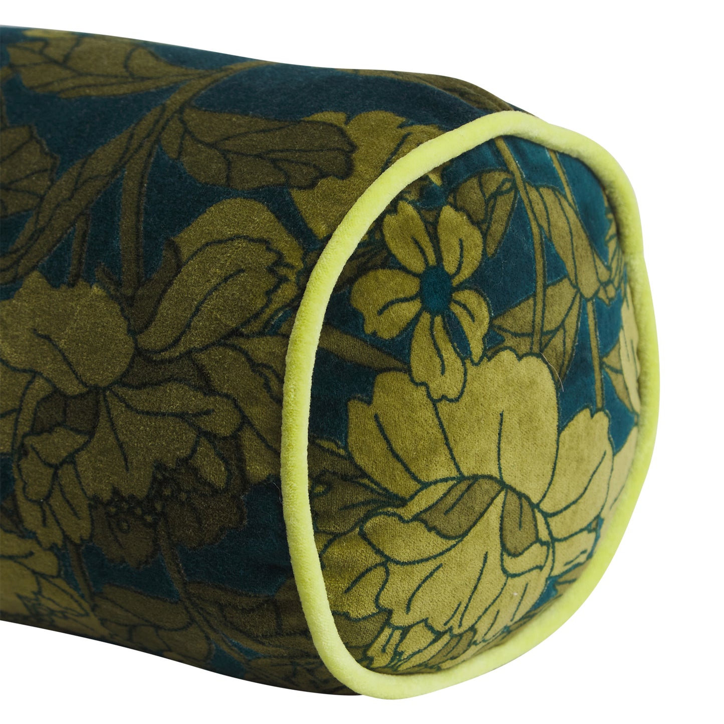 Bernanda Velvet Bolster Cushion Peacock