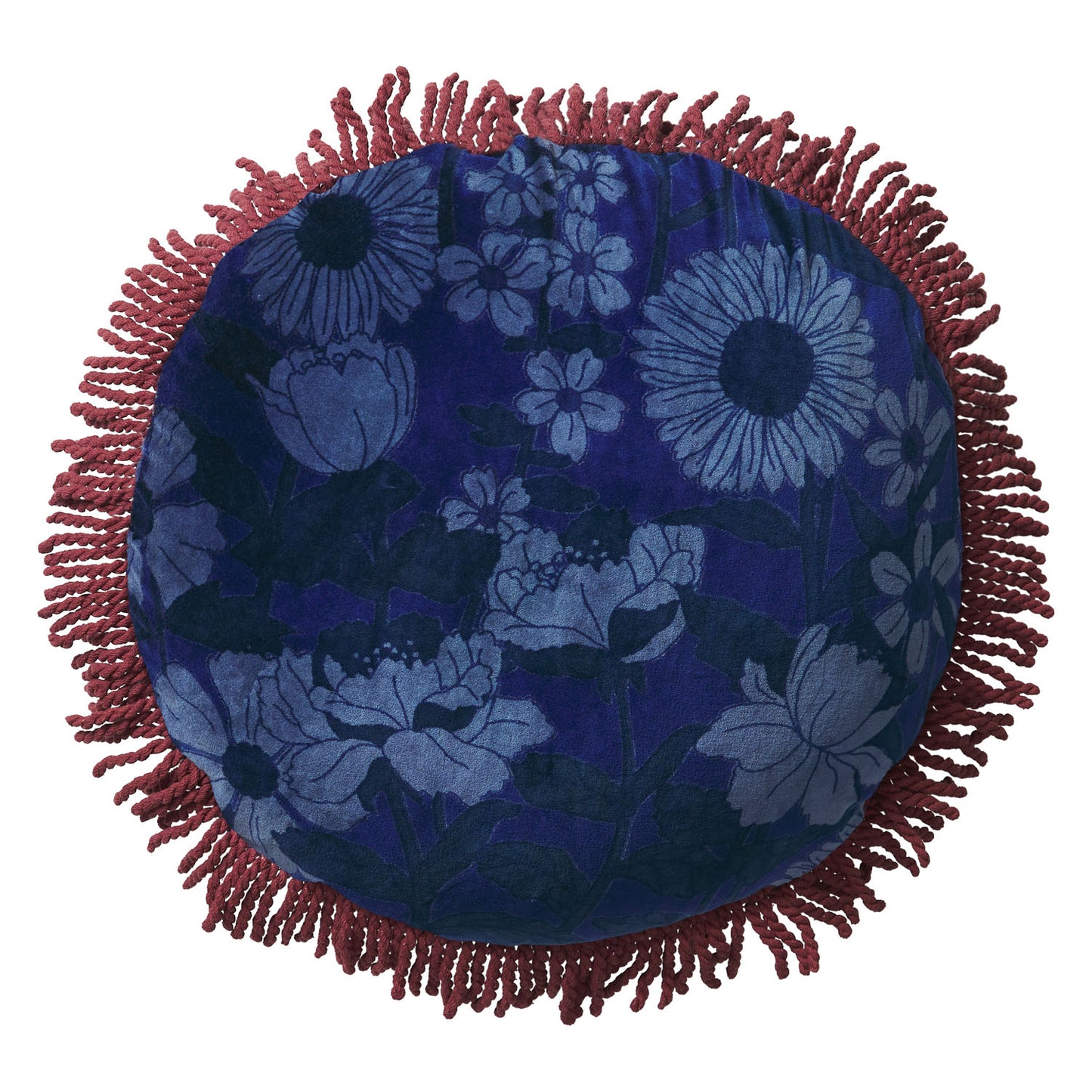 Bernanda Velvet Round Cushion Lapis