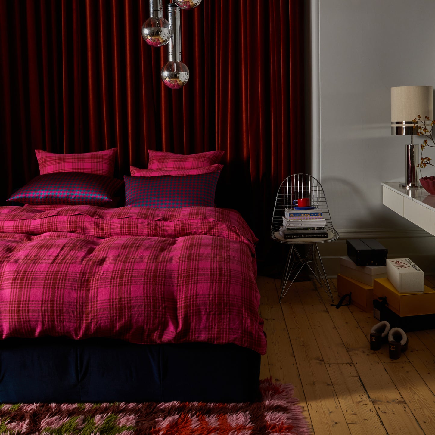 Pello Linen Flat Sheet Bougainvillea