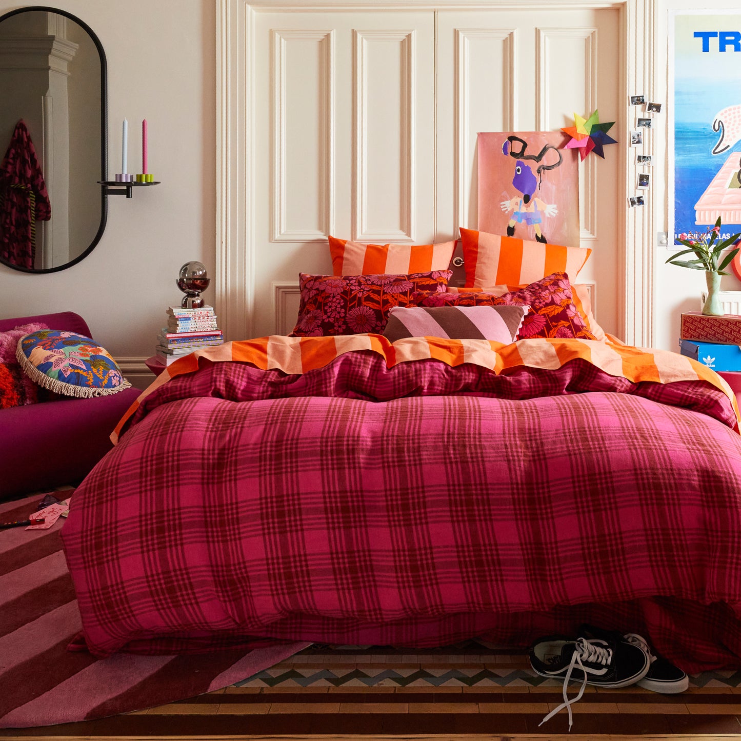 Pello Linen Quilt Cover Bougainvillea