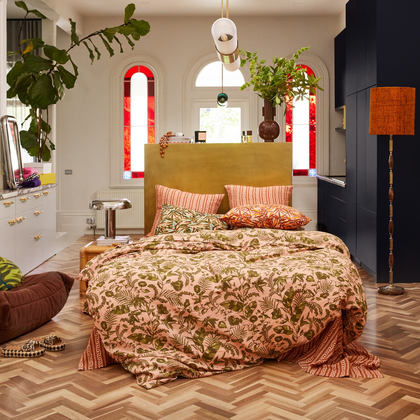 Safia Linen Quilt Cover - Martini