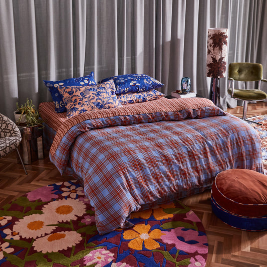 Pello Linen Quilt Cover - Blue Jay