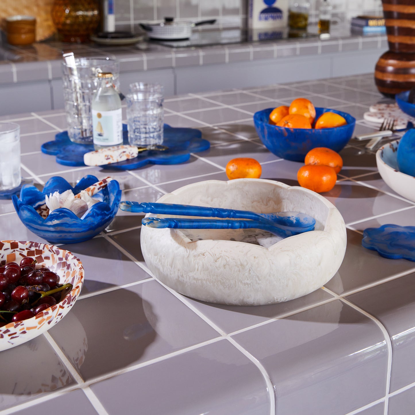 Wilkie Salad Servers Lapis