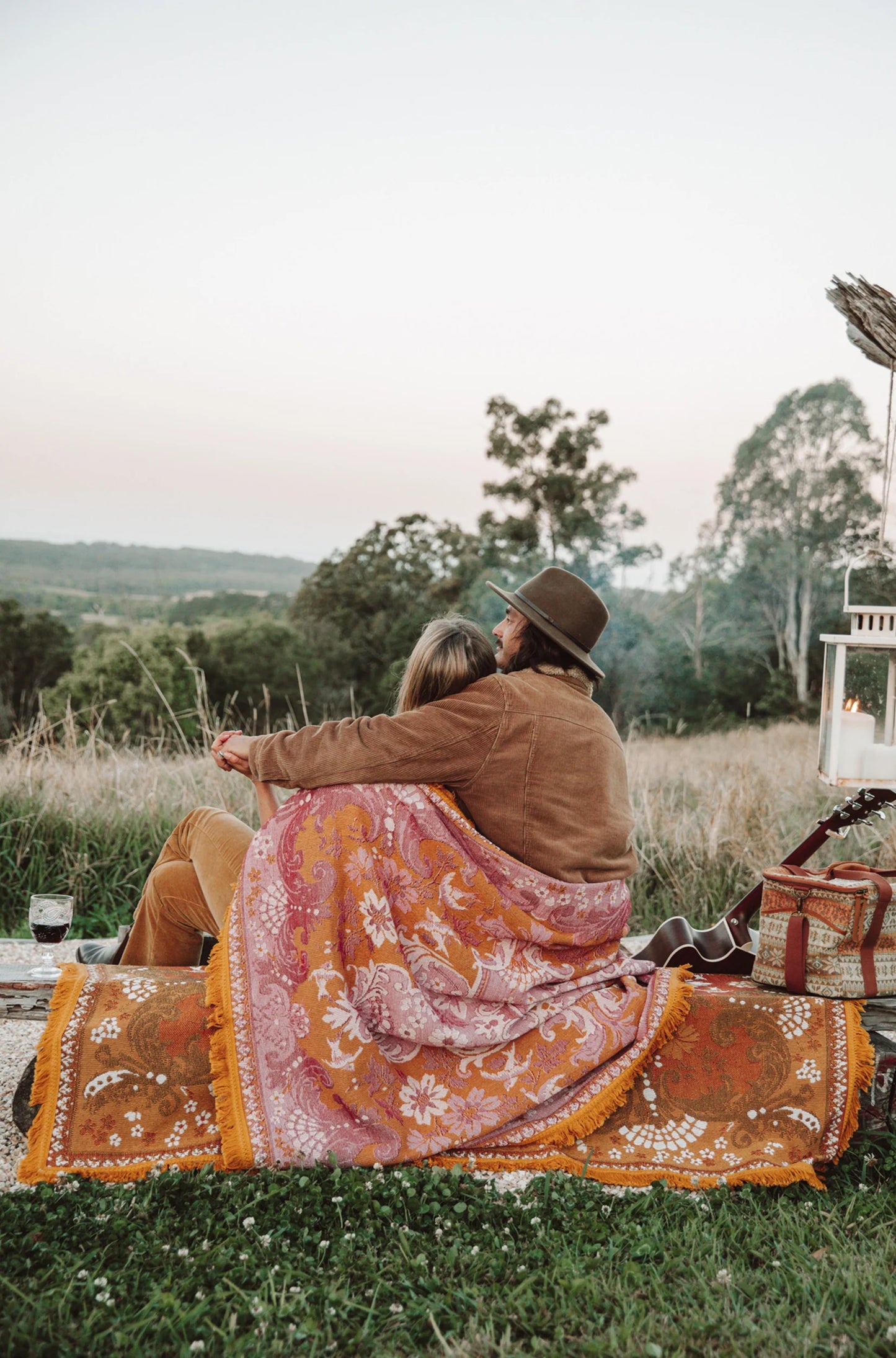 Ornate Floral Throw - Rose