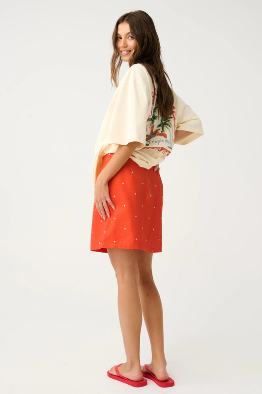 Zyla Mini Skirt- Mandarin Spot