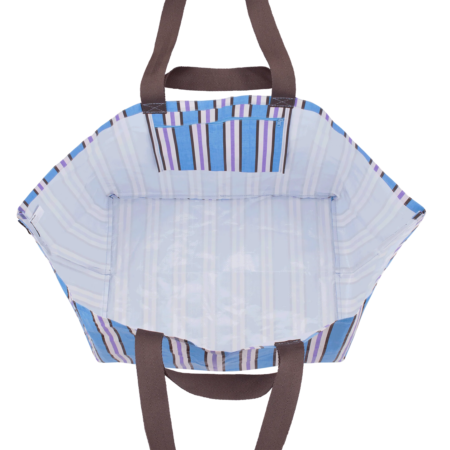 Beach Bag Choc Blue Stripe