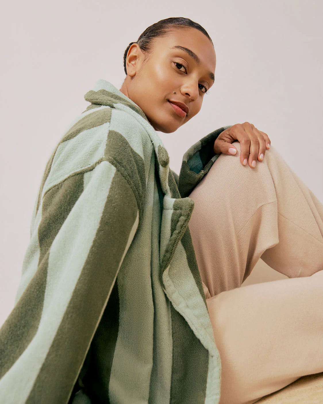 Peppermint Stripe Terry Robe