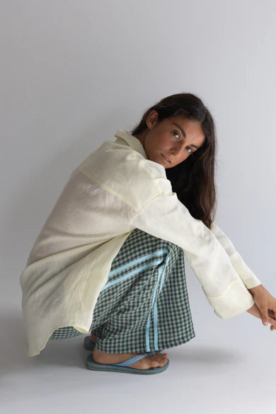 Linen Pants ~ Green Check