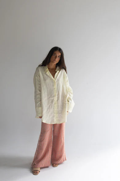 Linen Pants ~ Peach Check